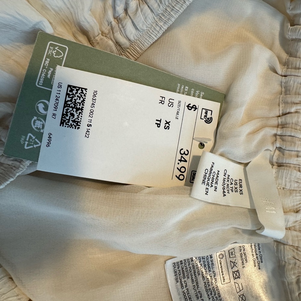 H&M Cream Maxi A-Line Skirt with Pleats - Picture 2 of 5